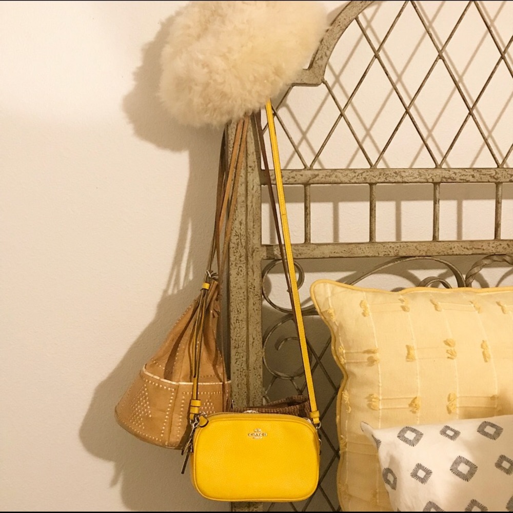 Yellow Coach Mini Crossbody Bag Purse